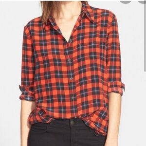 Slim Signature Plaid Silk Shirt